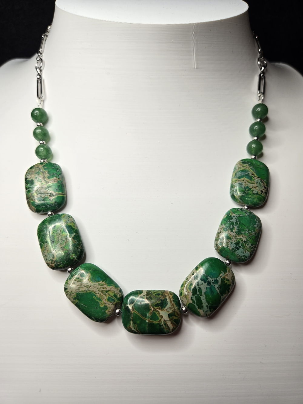 Green Sea Sediment Jasper Statement Necklace